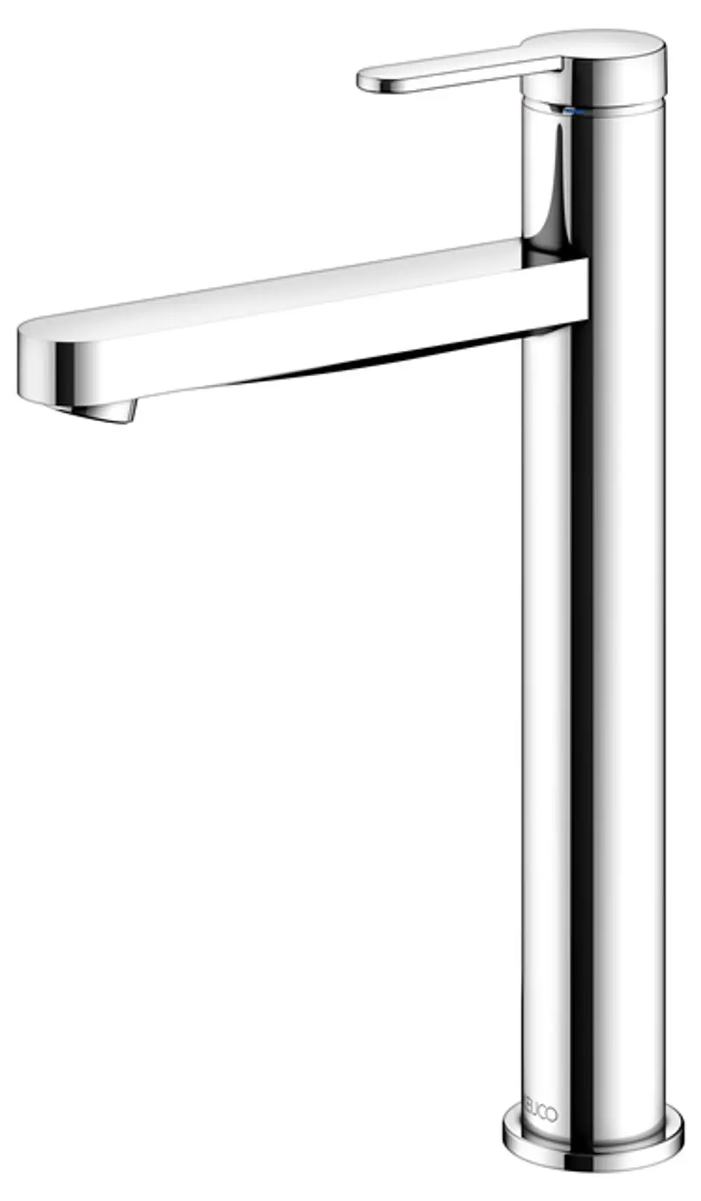 Hochwertiger Mischbatterie von Keuco mit schlanker, gerader Form und glänzender Chrom-Oberfläche, geeignet für moderne Waschbecken.